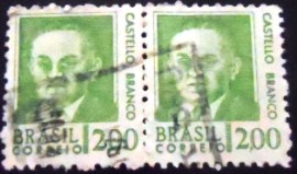 Par de selos do Brasil de 1968 Castello Branco