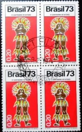 Quadra de selos postais do Brasil de 1973 Centenário de Niterói