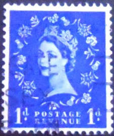 Selo postal do Reino Unido de 1953 Queen Elizabeth II 2 Predecimal Wilding