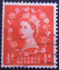 Selo postal do Reino Unido de 1953 Queen Elizabeth II ½d Predecimal Wilding