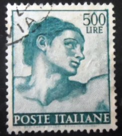Selo postal da Itália de 1961 Head of Adam