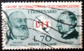 Selo postal da Itália de 1965 ITU Centenary
