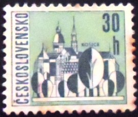 Selo postal da Tchecoslováquia de 1965 Košice