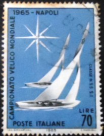 Selo postal da Itália de 1965 5.5 m Class Boats