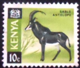 Selo postal do Quênia de 1966 Sable Antelope