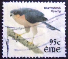 Selo postal do Eire de 2003 Eurasian Sparrowhawk