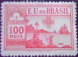 Selo postal do Brasil de 1900 Descobrimento do Brasil