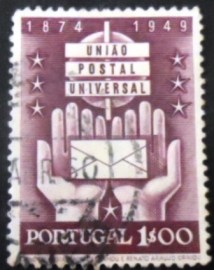 Selo postal de Portugal de 1949 Hands with Letter