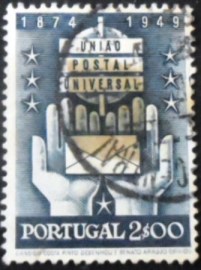 Selo postal de Portugal de 1949 Hands with Letter