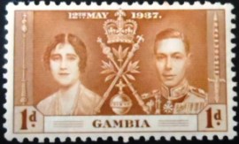 Selo postal da Gâmbia de 1937 King George VI and Queen Elizabeth
