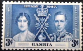 Selo postal da Gâmbia de 1937 King George VI and Queen Elizabeth