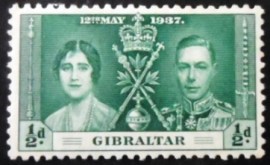 Selo postal de Gibraltar de 1937 King George VI and Queen Elizabeth