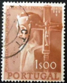 Selo postal de Portugal de 1954 Foundation of the City of Sao Paulo - 800 U