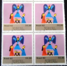 Quadra de selos postais do Brasil de 1982 Nascimento de Jesus