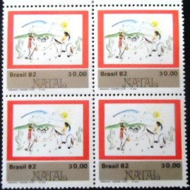 Quadra de selos postais do Brasil de 1982 Fuga para o Egito