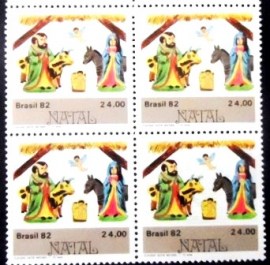 Quadra de selos postais do Brasil de 1982 Nascimento