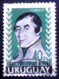 Selo postal do Uruguai de 1962 General Fructuoso Rivera 40