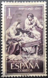 Selo postal da Espanha de 1961 Nativity