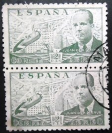 Par de selos postais da Espanha de 1942 Juan de la Cierva e Codorníu