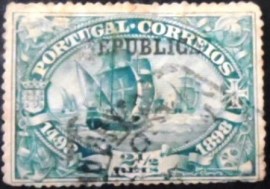 Selo postal de Portugal de 1911 Fleet of Vasco da Gama
