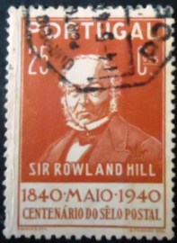 Selo postal de Portugal de 1940 Sir Rowland Hill  25