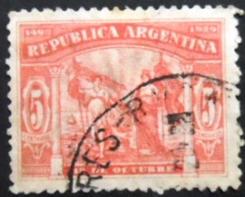 Selo postal da Argentina de 1929 Día de la Raza