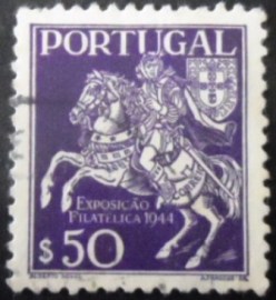 Selo postal de Portugal de 1944 Post Rider in the Middle Ages