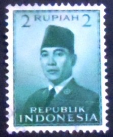 Selo postal da Indonésia de 1951 President Sukarno 2