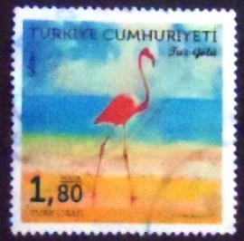 Selo postal da Turquia de 2017 Greater Flamingo