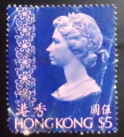 Selo postal de Hong Kong de 1976 Queen Elizabeth II