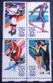 Se-tenant dos Estados Unidos de 1984 14th Winter Olympic Games