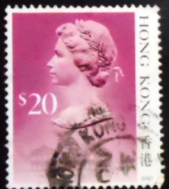 Selo postal de Hong Kong de 1990 Queen Elizabeth II