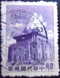 Selo postal de Taiwan de 1960 Chu Kwang Tower 40