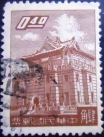 Selo postal de Taiwan de 1959 Chu Kwang Tower 40