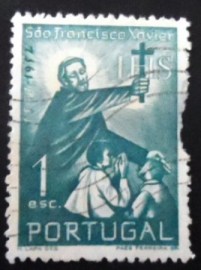 Selo postal de Portugal de 1952 St. Francis Xavier
