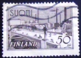 Selo postal da Finlândia de 1948 Tampere Bridge