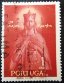 Selo postal de Portugal de 1958 Queen Santa Isabelle