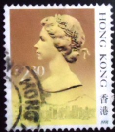 Selo postal de Hong Kong de 1991 Queen Elizabeth II