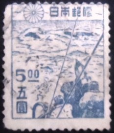 Selo postal do Japão de 1947 Whaling