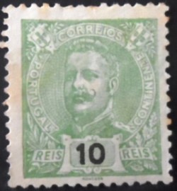 Selo postal de Portugal de 1895 King Carlos I