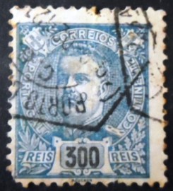 Selo postal de Portugal de 1895 King Carlos I