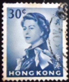 Selo postal de Hong Kong de 1962 Queen Elizabeth II