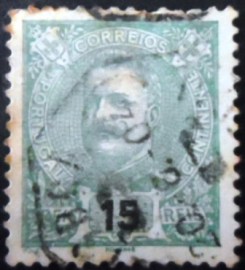 Selo postal de Portugal de 1899 King Carlos I