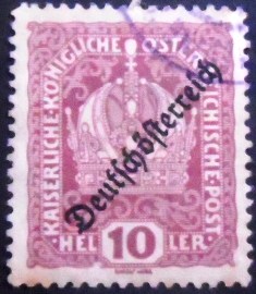Selo postal da Áustria de 1920 Emperors crown Overprint 10