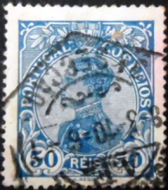 Selo postal de Portugal de 1910 King Manuel II