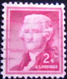 Selo postal dos Estados Unidos de 1954 Thomas Jefferson Ax