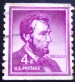 Selo postal dos Estados Unidos de 1958 Abraham Lincoln