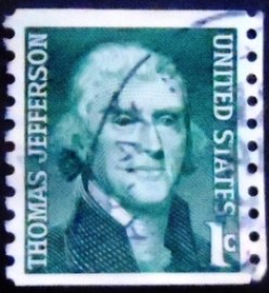 Selo postal dos Estados Unidos de 1968 Thomas Jefferson yC