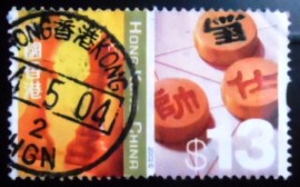 Selo postal de Hong Kong de 2002 Chess and Xiangqi pieces