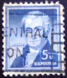 Selo postal dos Estados Unidos de 1954 James Monroe